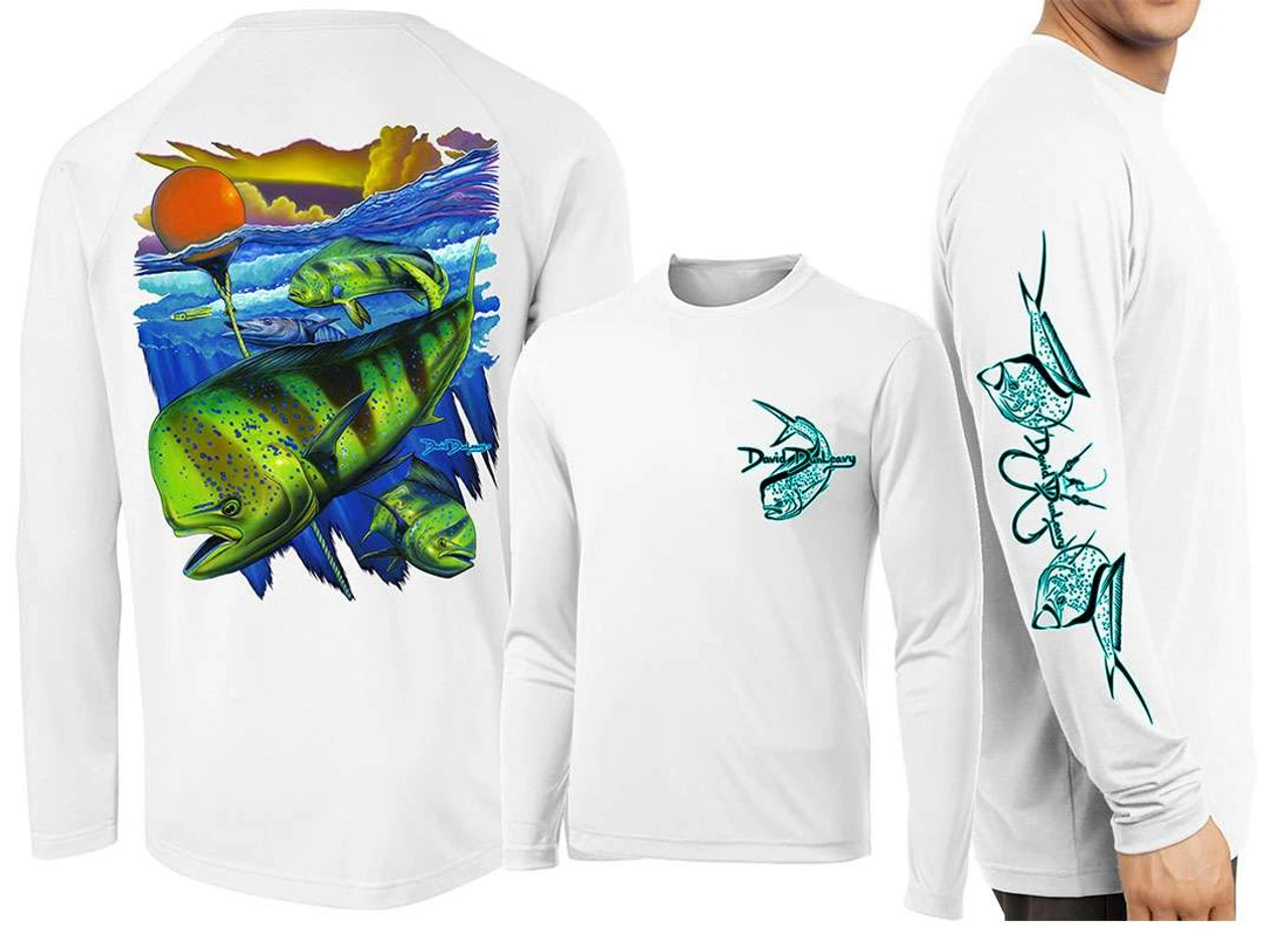 David Dunleavy DMW8041 Mahi Pot Life Long Sleeve Performance T-Shirts