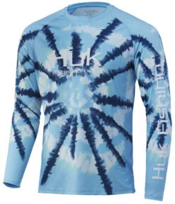 Huk Spiral Dye Pursuit Long Sleeve Shirt - Baltic Sea - Large