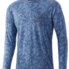 Huk Waypoint Running Lakes Long Sleeve Shirt - Titanium Blue